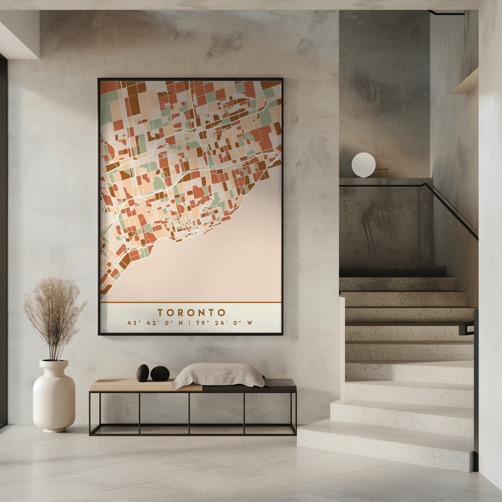 Wall art Black Maps Earth Tones 89 Canvas