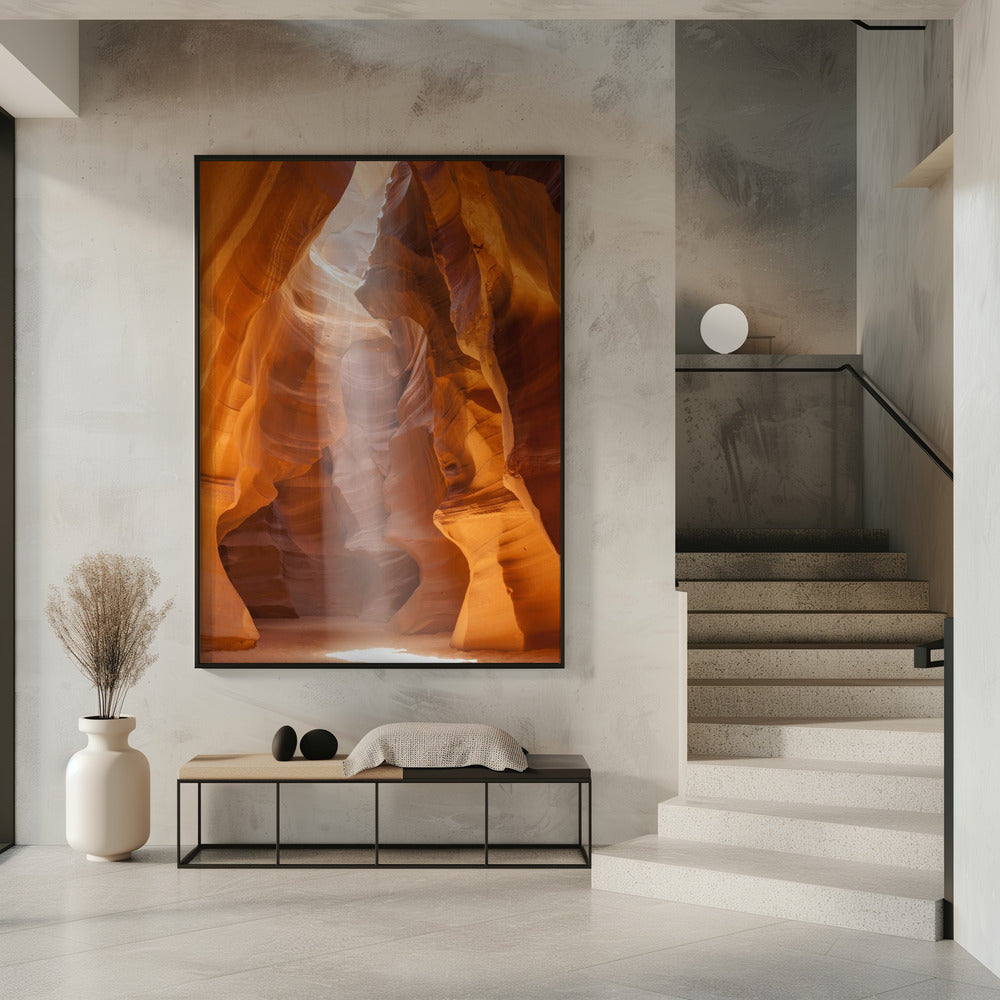 Landscape Photography Canvas Print-wall-art-antelope-canyon-unique-lightbeam-