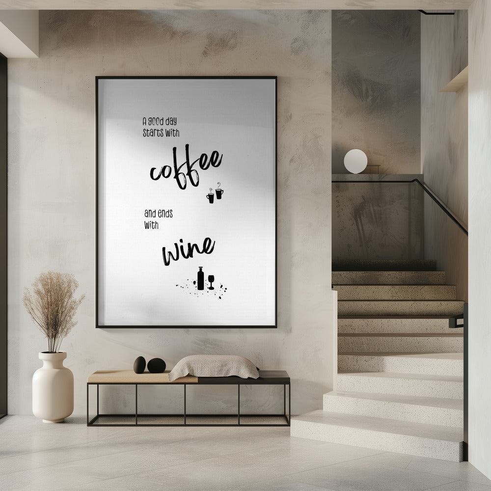 Landscape Photography Canvas Print-wall-art-a-good-day-starts-with-coffee-and-ends-with-wine-