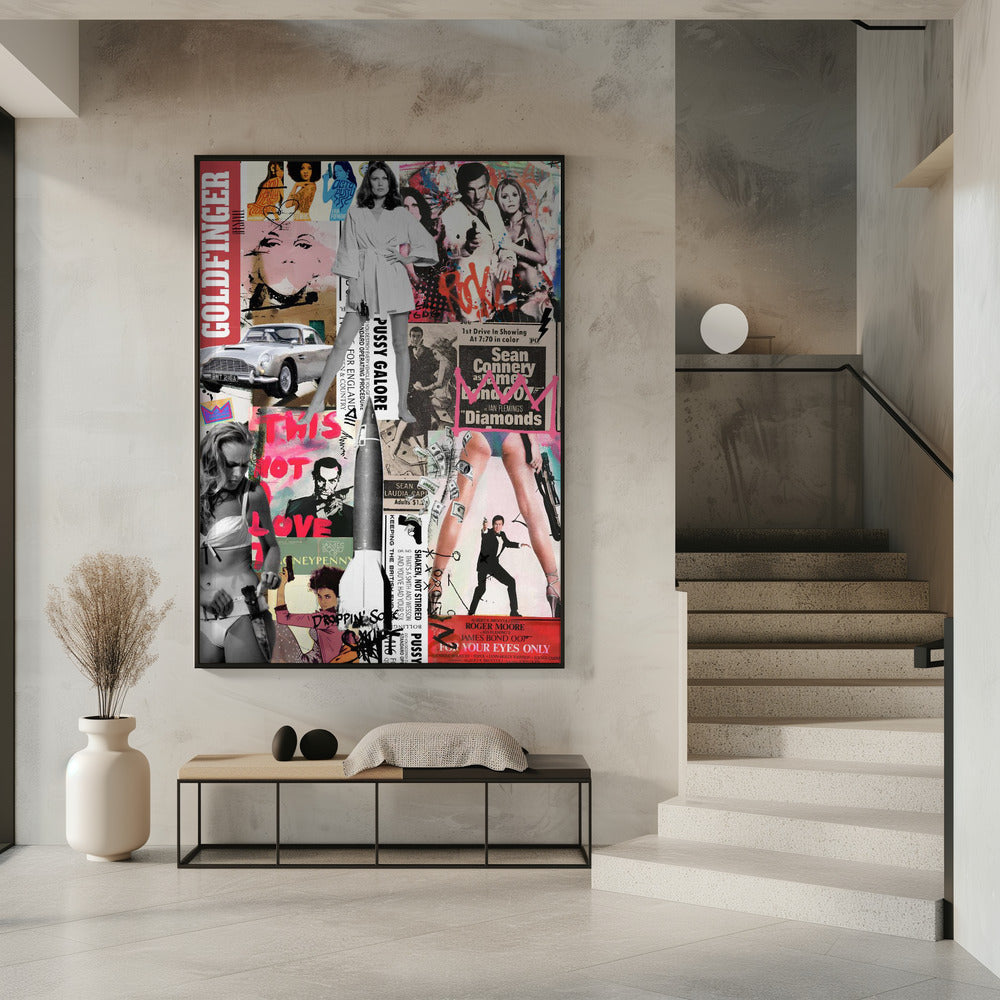 Wall art The Name's Bond 36X48inch In White Floating Frame