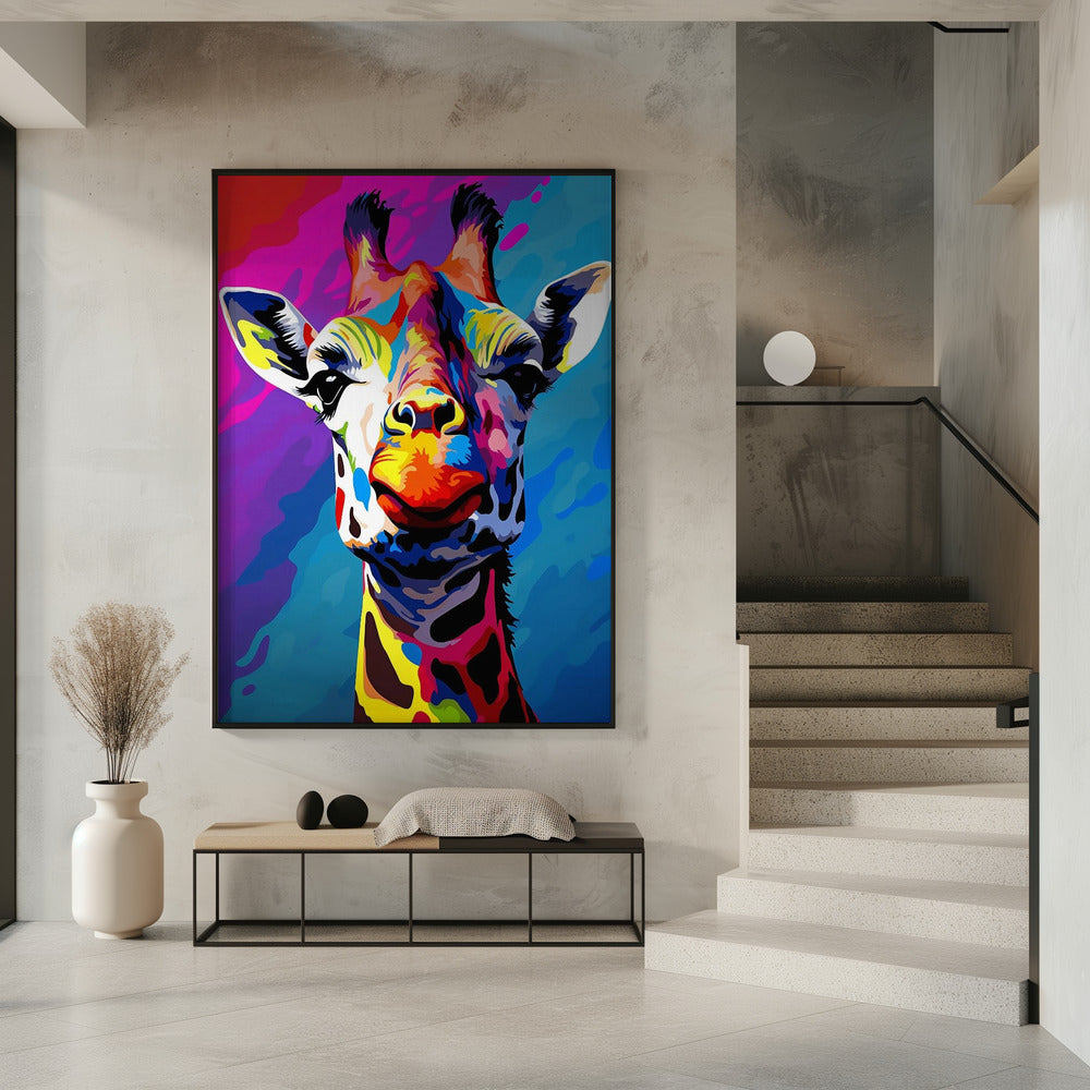 Abstract Art Canvas Print-wall-art-giraffe-pop-art-