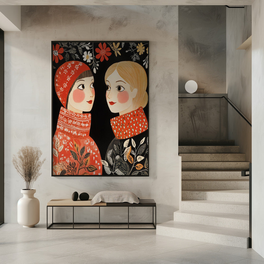 Wall art Vintage Style Mag Women Knittwear Canvas Print