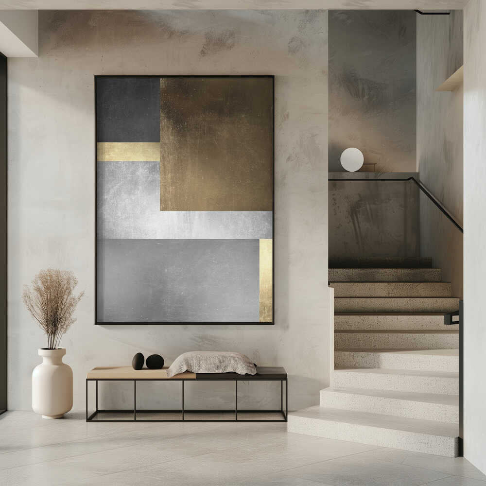 Wall art Gold and silver textures 3