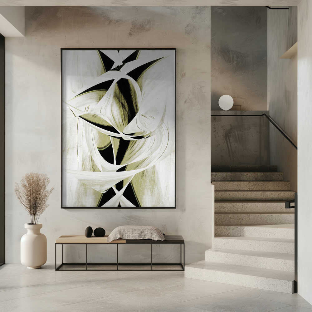 Wall art Intertwined Shapes And Monochromatic Tones