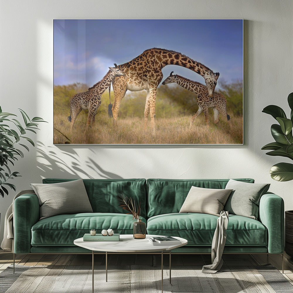 Wall art Giraffe with cubs