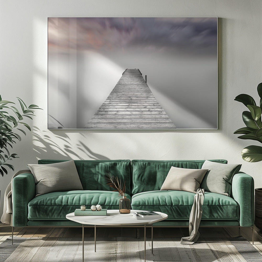 Quay Pier in Fog Wall Artwork 0