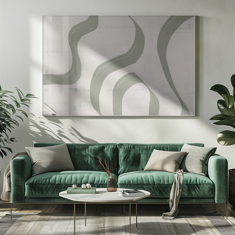 Abstract Art Canvas Print-wall-art-green-waves-no-2-inches