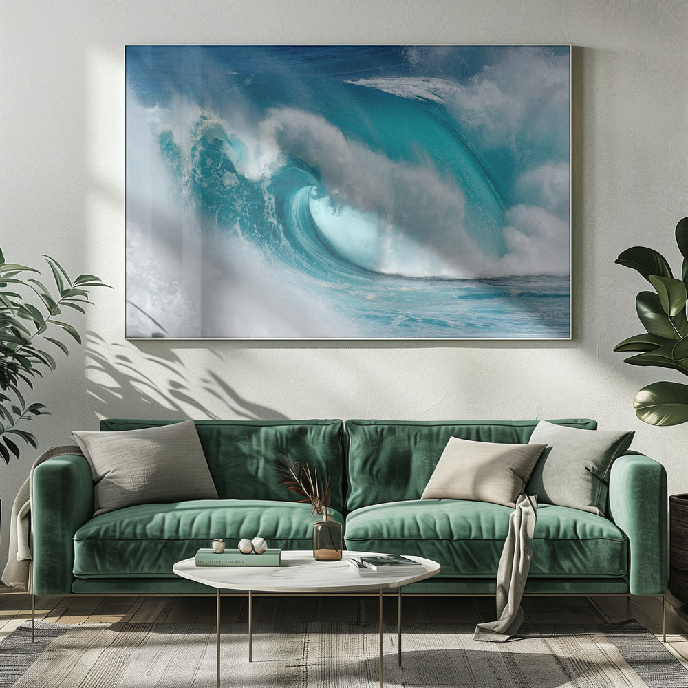 Wall art When the ocean turns into blue fire Canvas Print