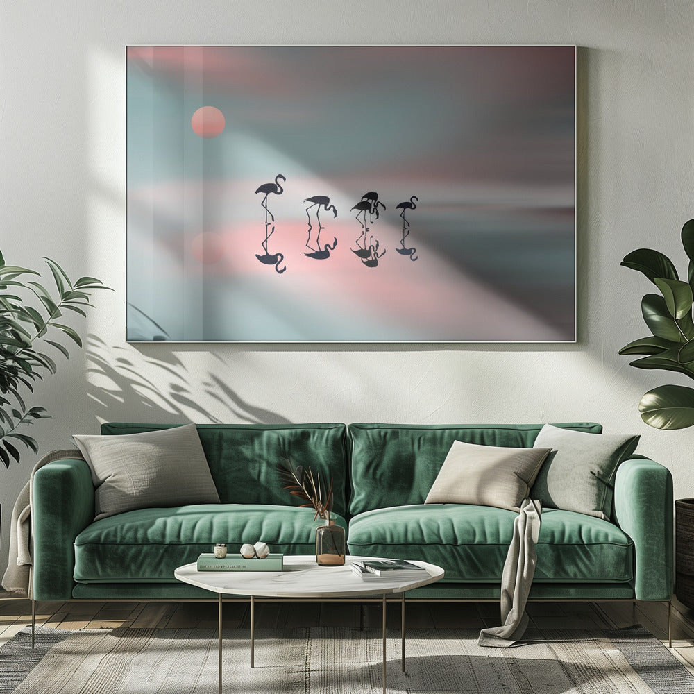 Family flamingos. Wall Artwork 0