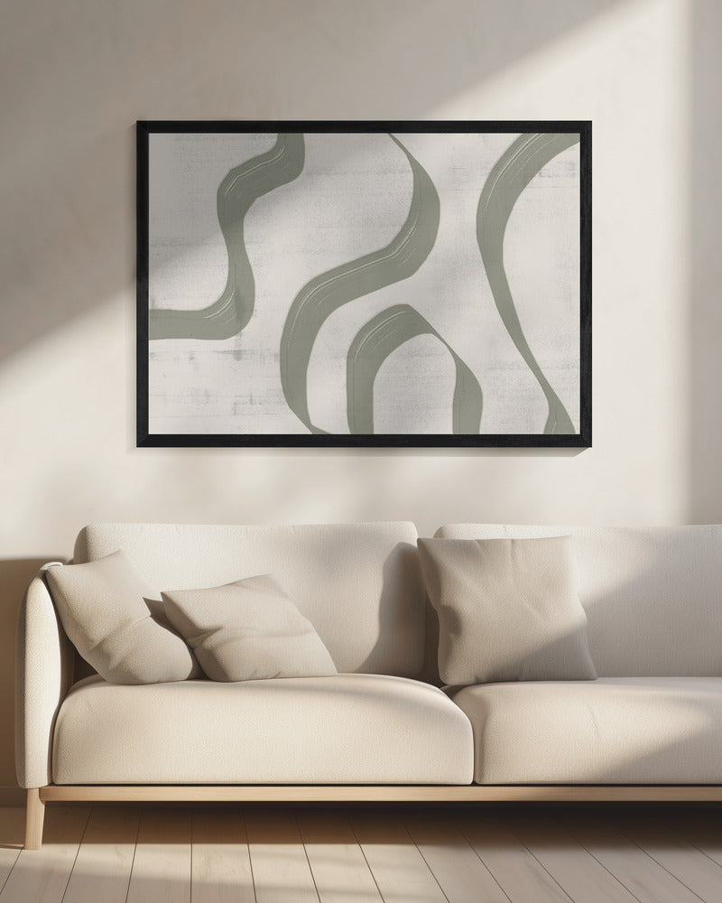 Abstract Art Canvas Print-wall-art-green-waves-no-2-inches