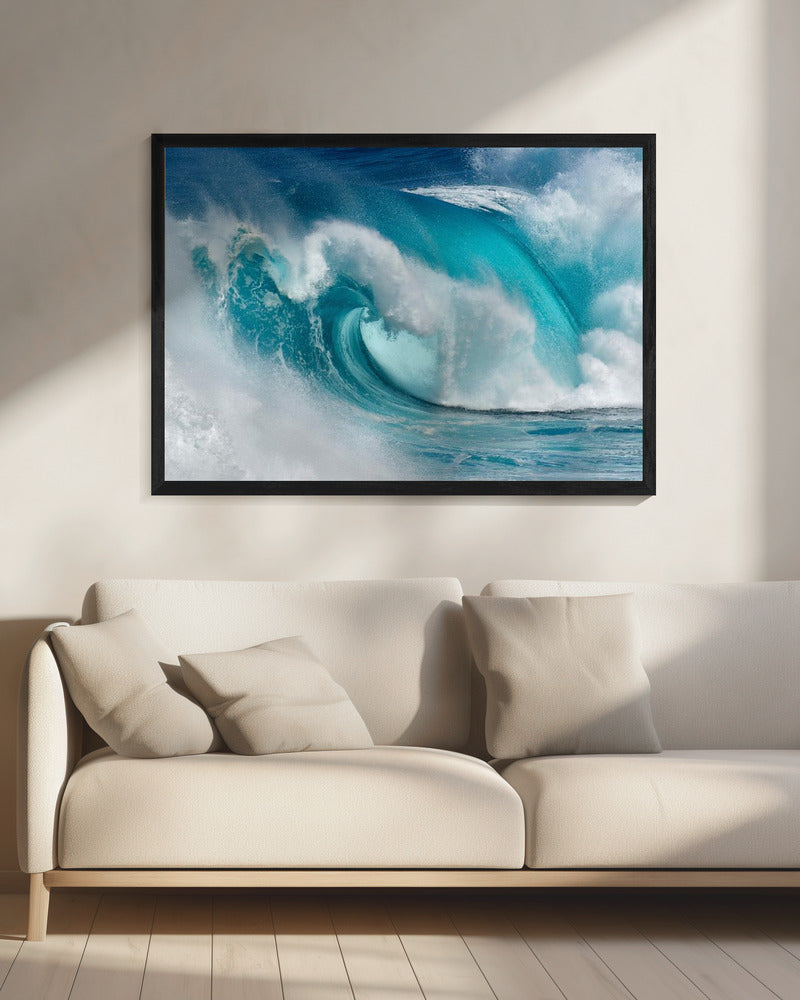 Wall art When the ocean turns into blue fire Canvas Print