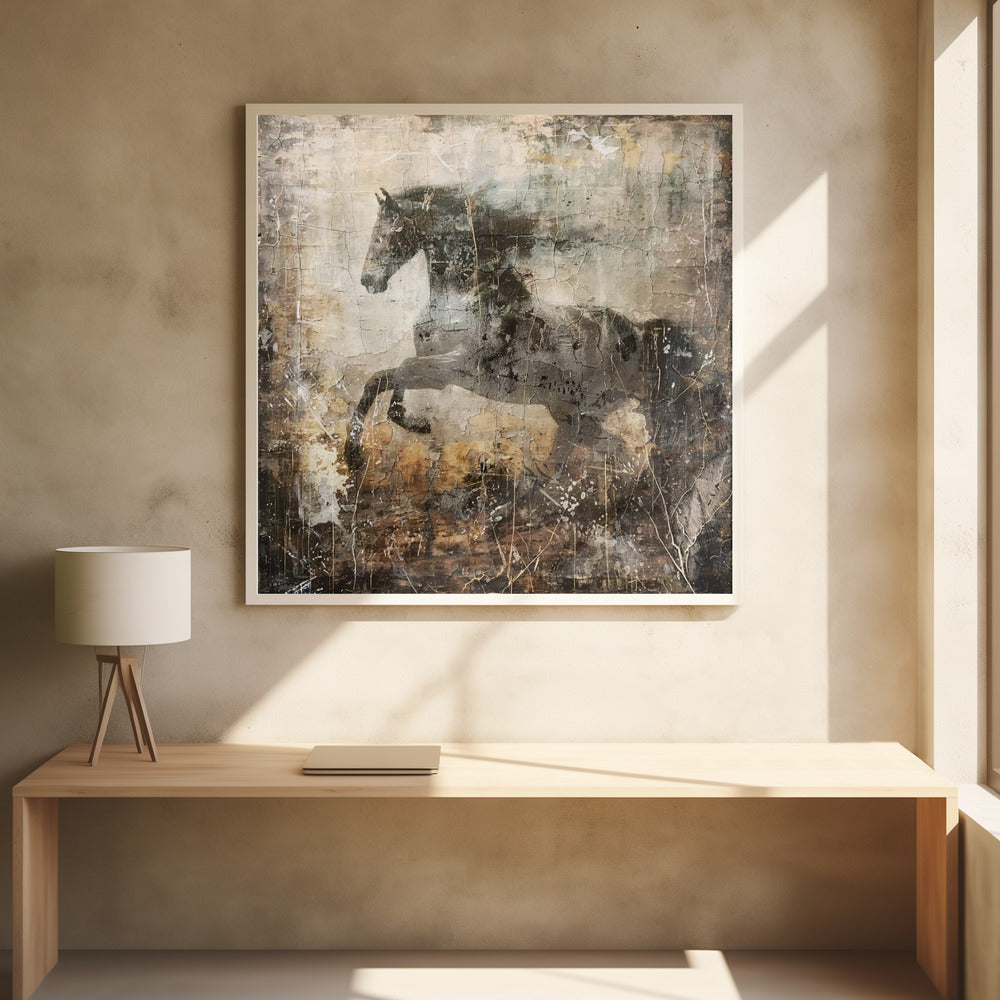 Abstract Art Canvas Print-wall-art-horse-vintage-art-illustration-09-inches