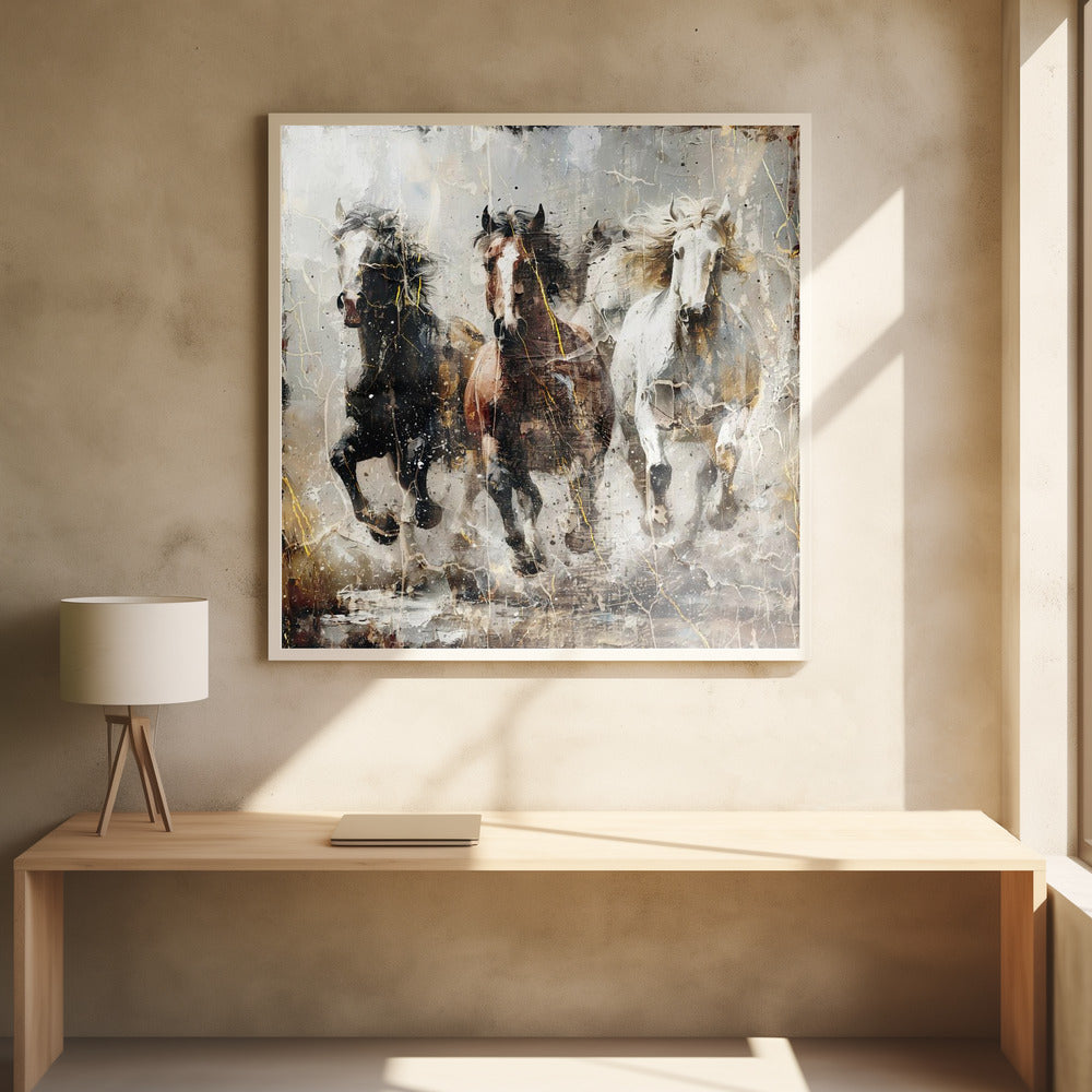 Abstract Art Canvas Print-wall-art-horse-vintage-art-illustration-15-inches