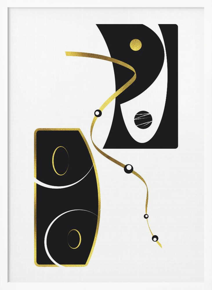 Wall art Black & White Abstract No. 2 | gold