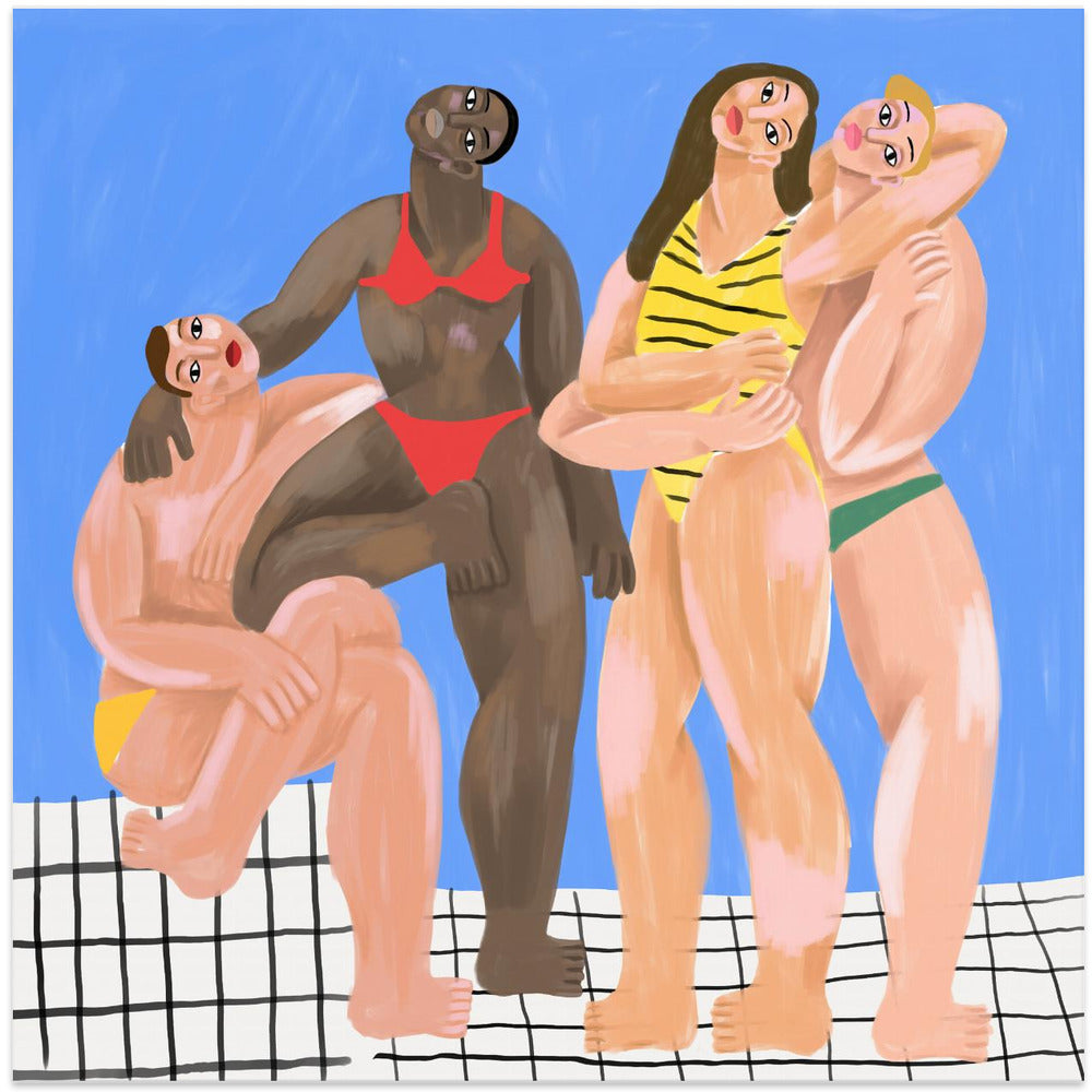 La Piscine Wall Artwork In White Floating Frame