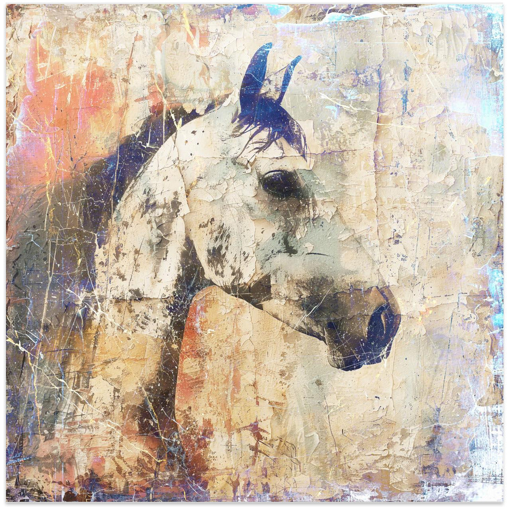 Abstract Art Canvas Print-wall-art-horse-vintage-art-illustration-04-24X24inches