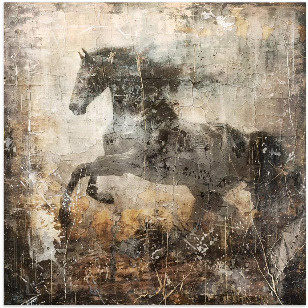 Abstract Art Canvas Print-wall-art-horse-vintage-art-illustration-09-24X24inches