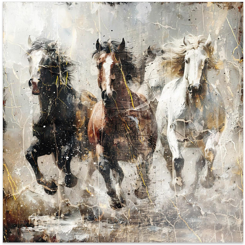 Abstract Art Canvas Print-wall-art-horse-vintage-art-illustration-15-24X24inches
