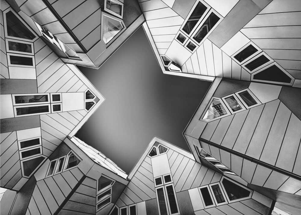 Wall art Cubic houses