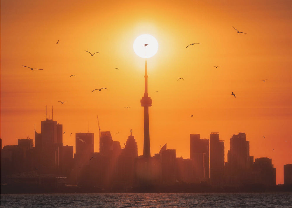 Wall art Sun Rising Behind Toronto Canvas Print
