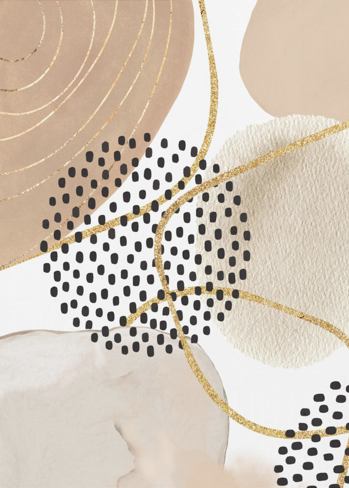 Jealous Beige-3 Wall Artwork In Black Floating Frame