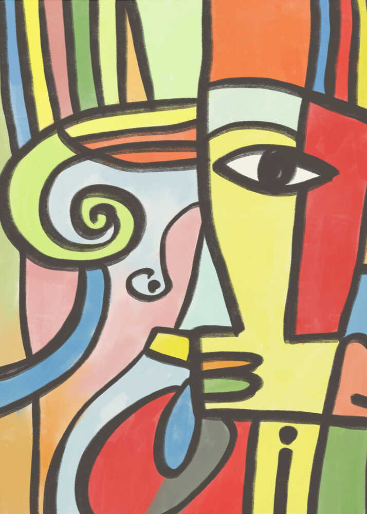 Wall art Colorful Geometric Shapes And Bold Lines