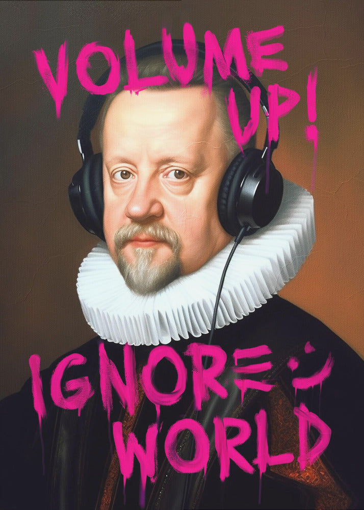 Volume Up Wall Artwork In Black Floating Frame