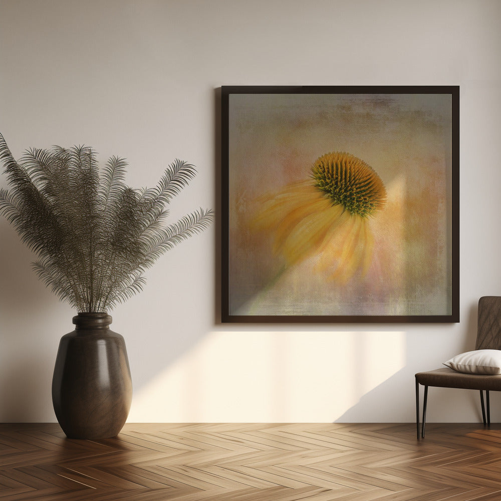 Wall art Echinacea in Yellow