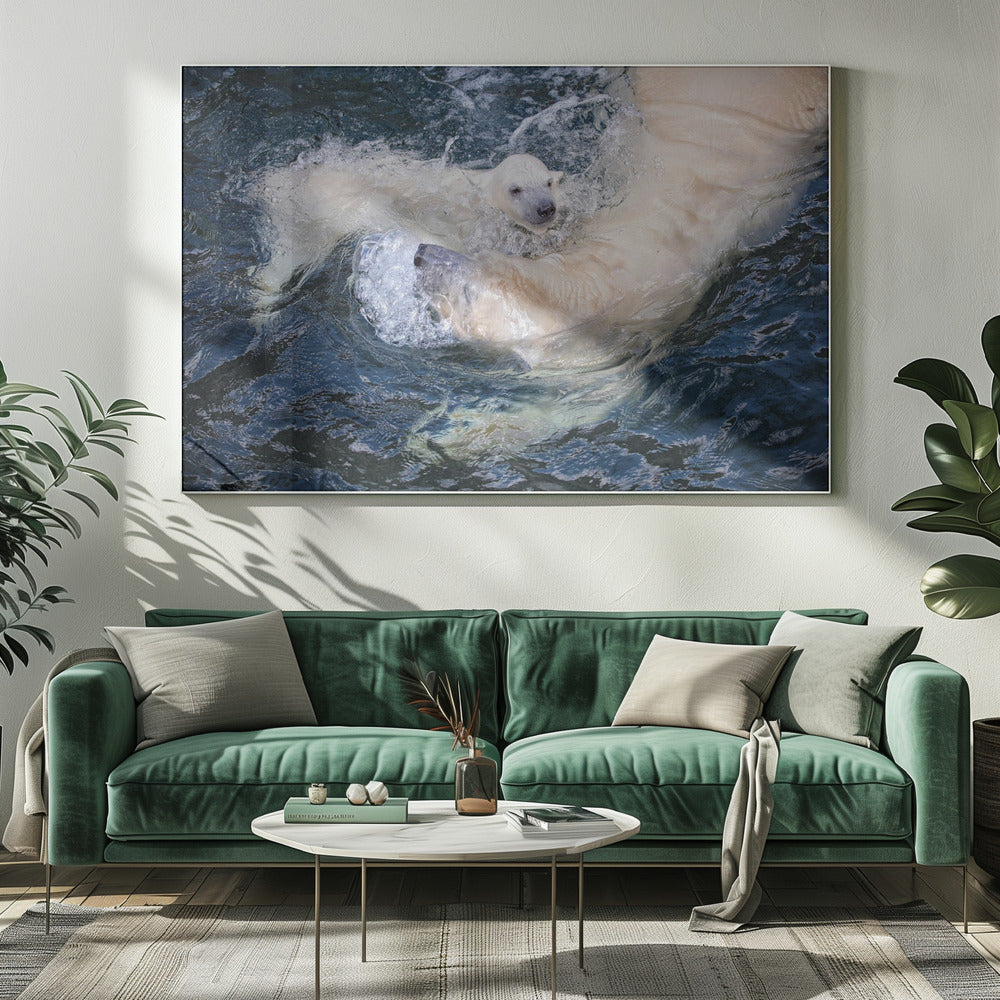 Wall art HER CUTENESS, swimming with mum