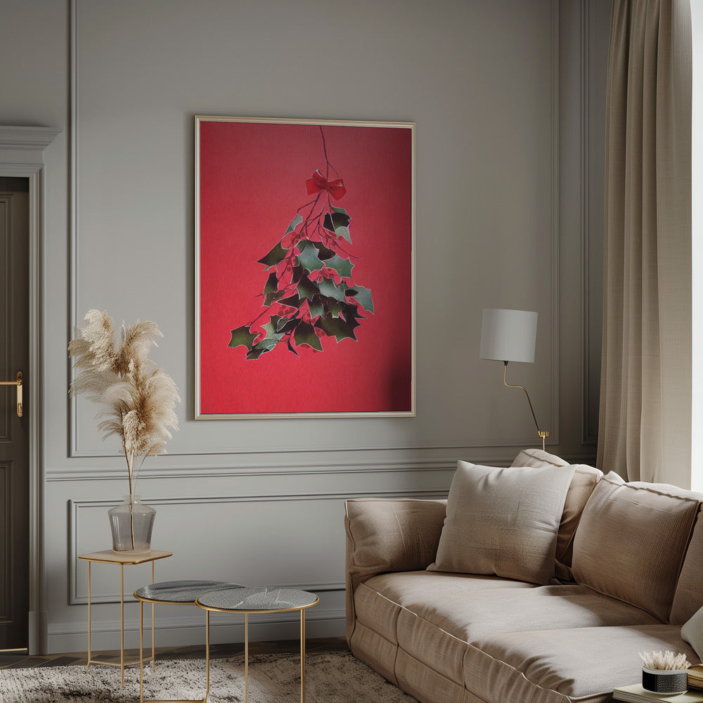 Wall art Mistletoe With Red Bow