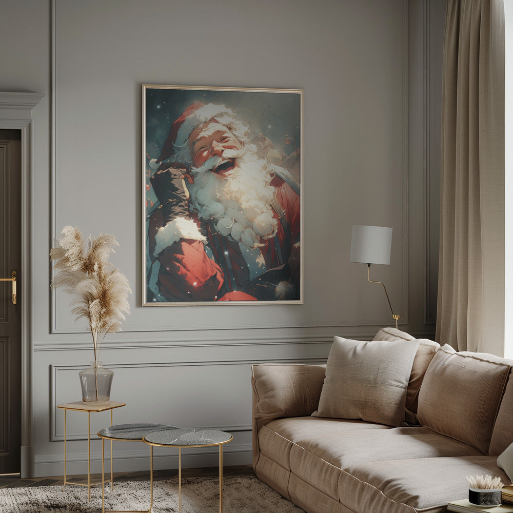 Wall art Laughing Santa-Christmas Decor