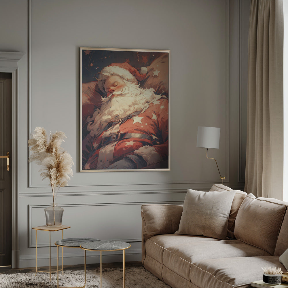 Wall art Sleeping Santa