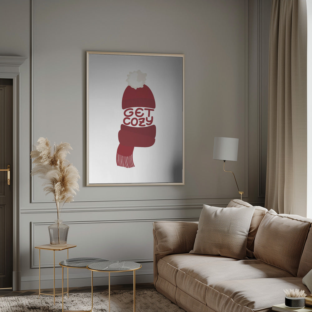 Wall art Get cozy (red)