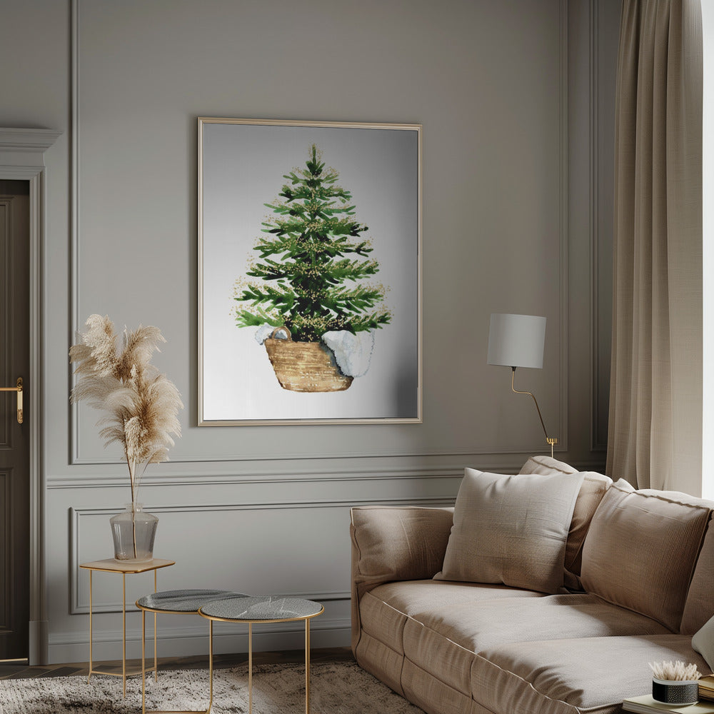 Wall art Cozy watercolor Christmas tree (2)