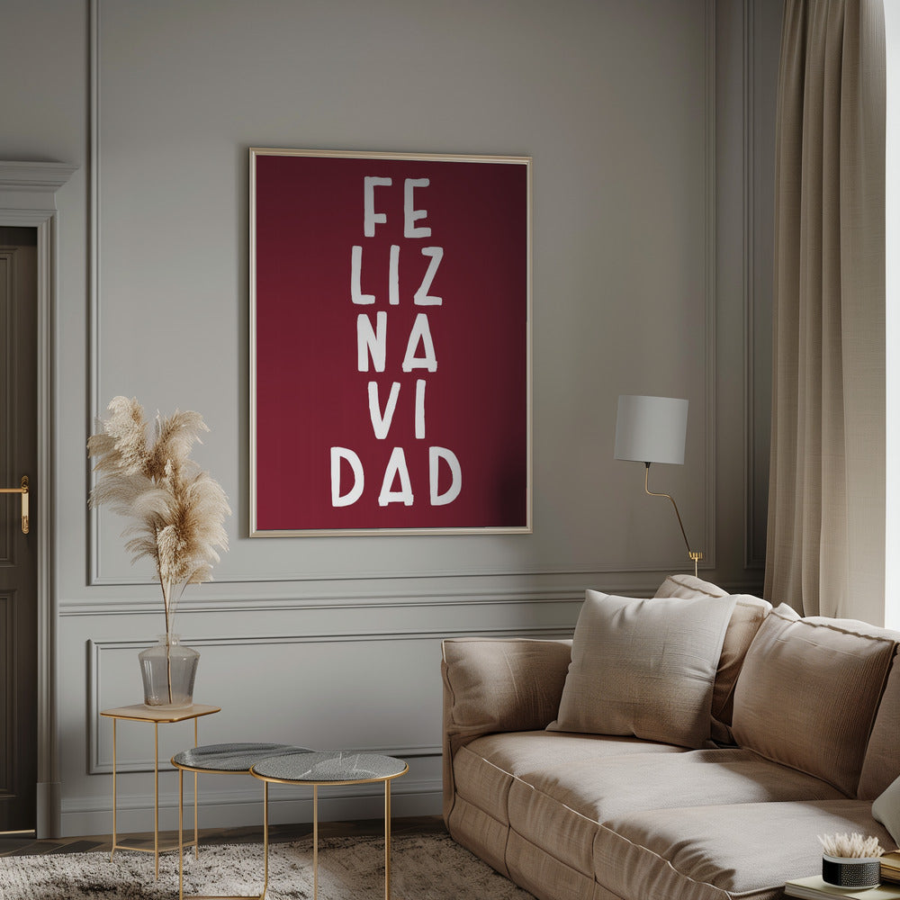 Wall art Simple Feliz Navidad Canvas Print