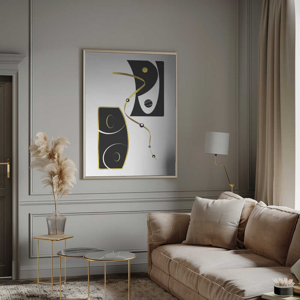 Wall art Black &amp; White Abstract No. 2 | gold