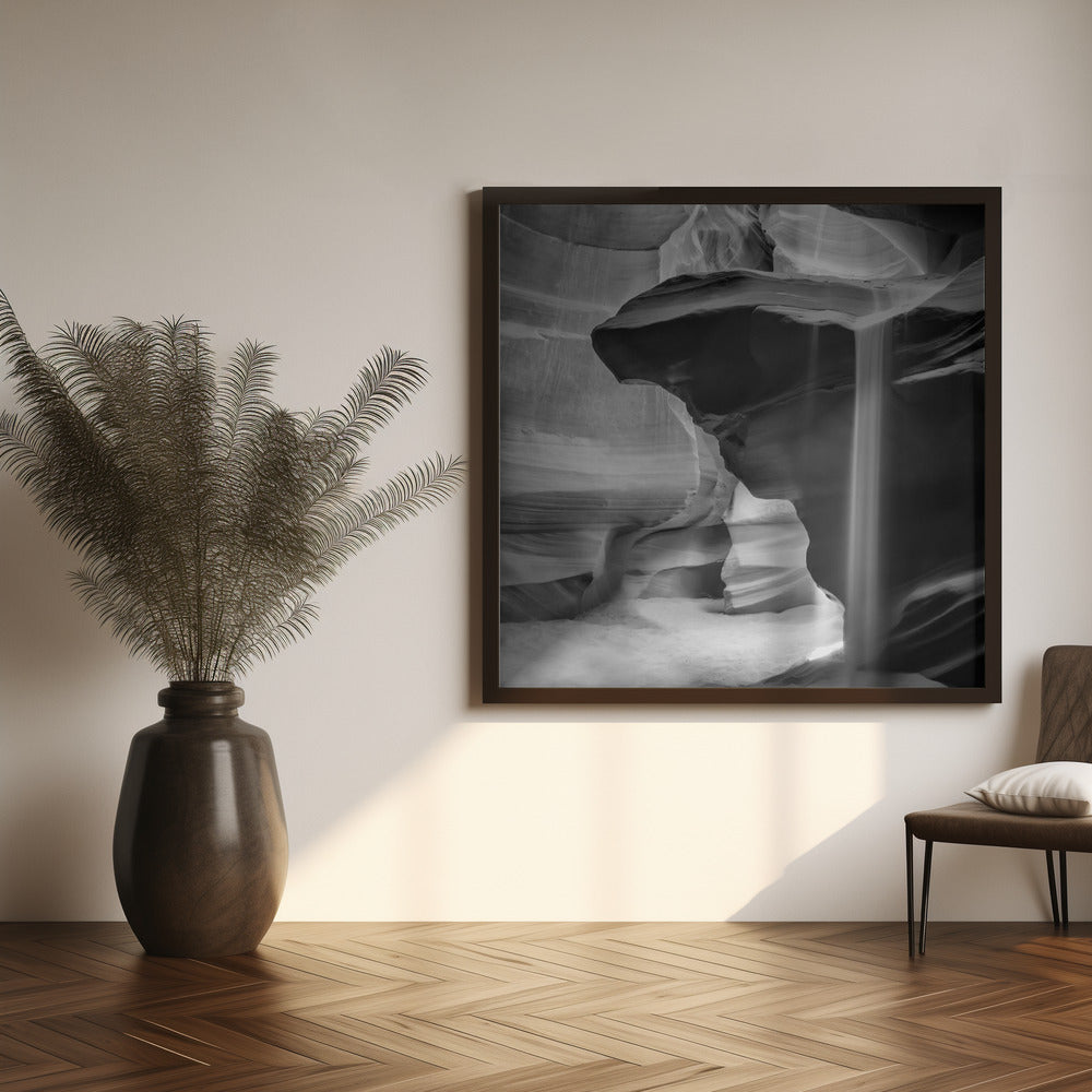 Wall art MONOCHROME ANTELOPE CANYON Pouring Sand