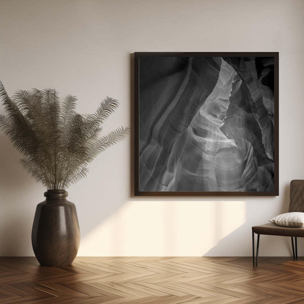 Wall art MONOCHROME ANTELOPE CANYON Daylight