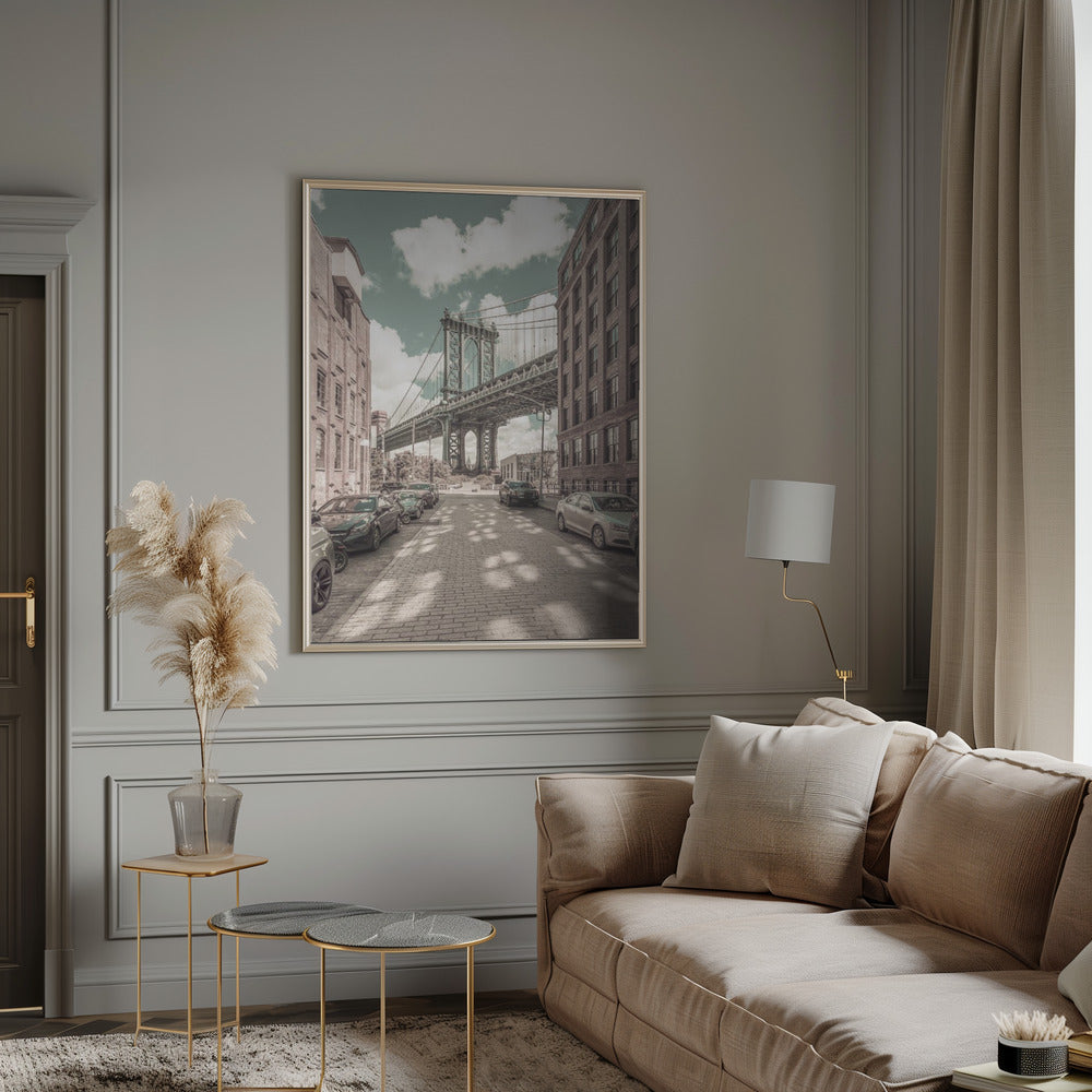 Wall art NEW YORK CITY Manhattan Bridge | urban vintage style