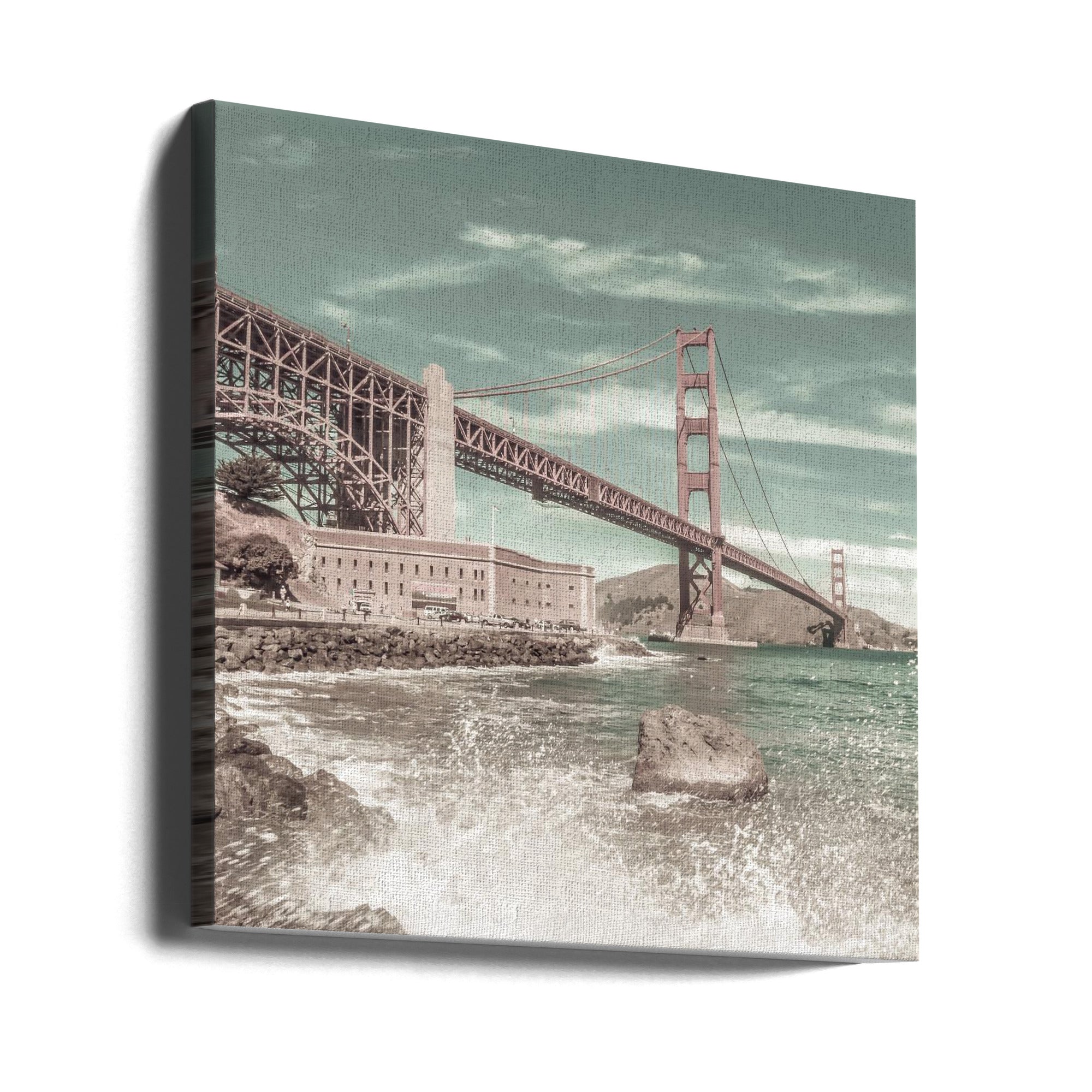 Wall art GOLDEN GATE BRIDGE Coastline Impression | urban vintage style