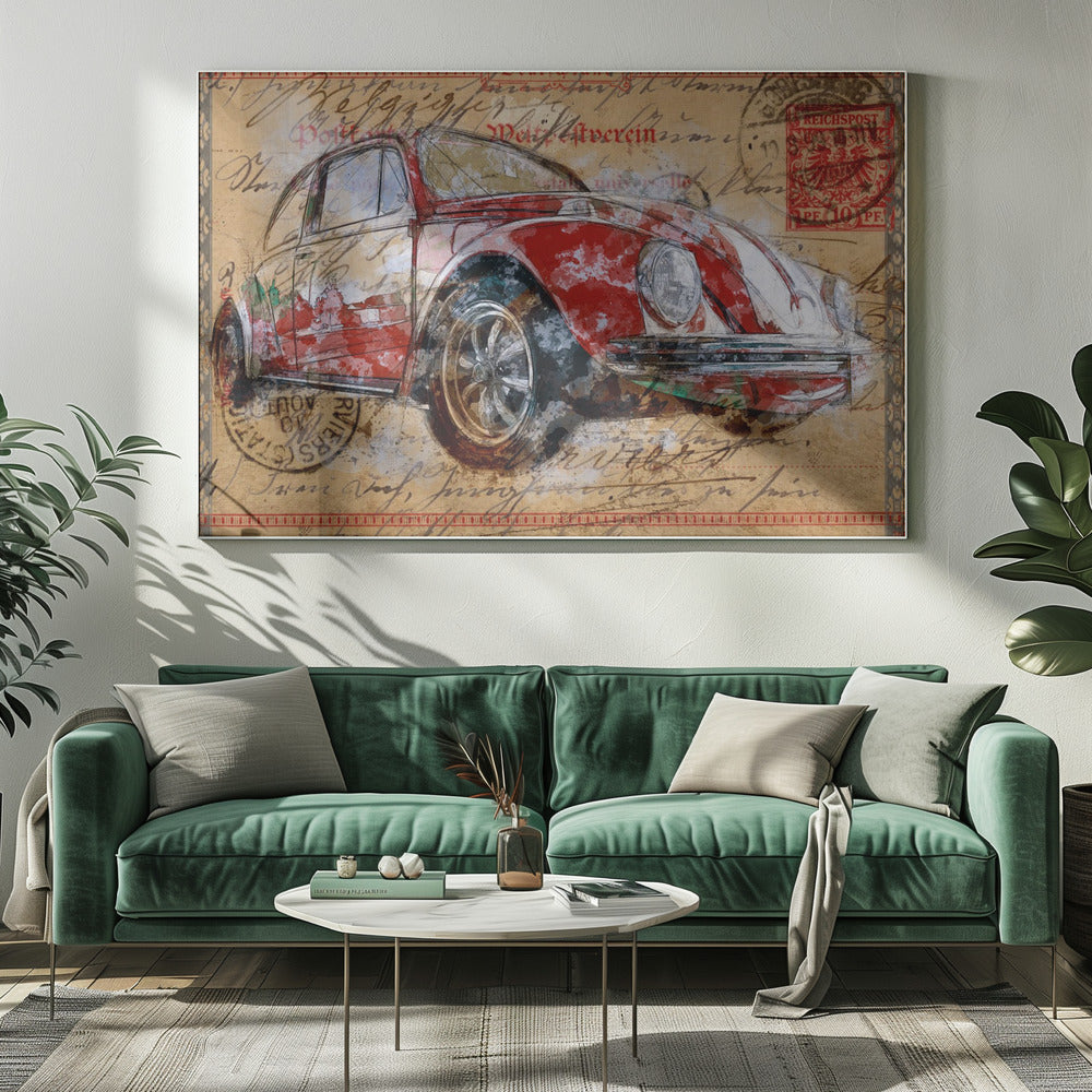 Wall art Red Volkswagen