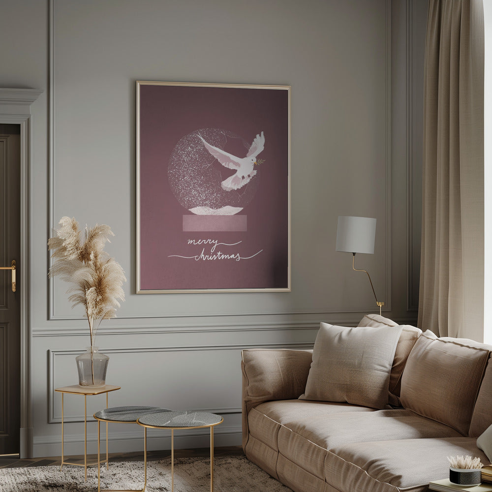 Wall art Snowglobe Dove