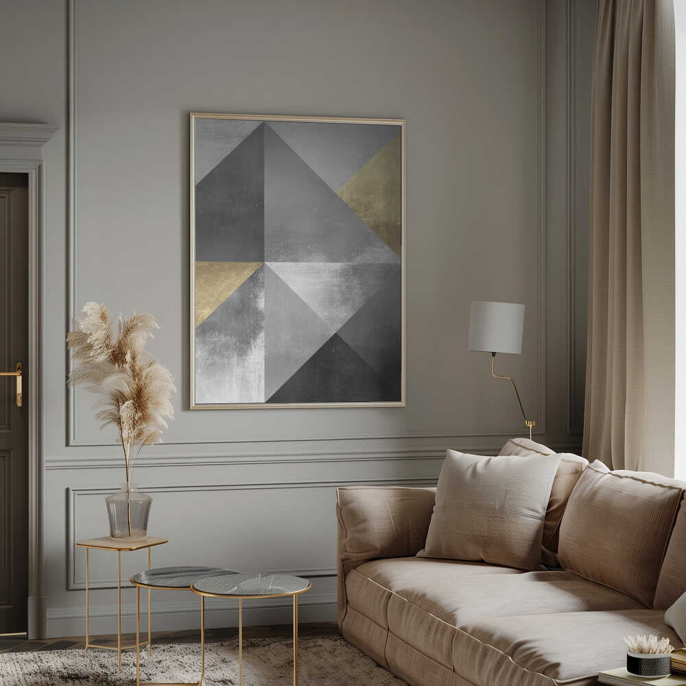 Wall art Gold and silver textures 2
