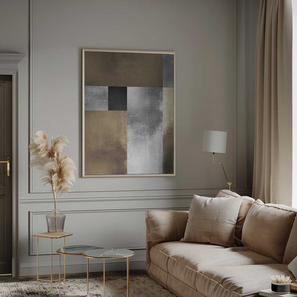 Wall art Gold and silver textures 1