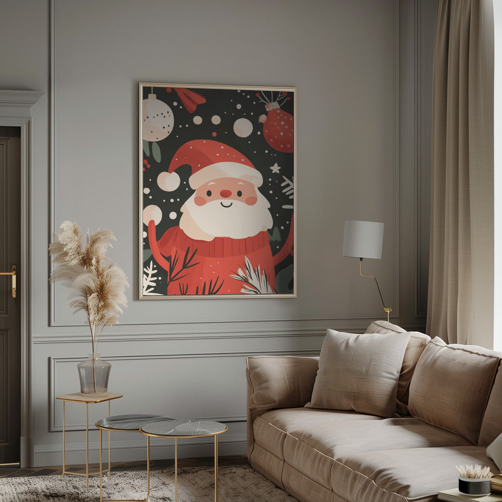 Wall art Happy Santa Canvas Print