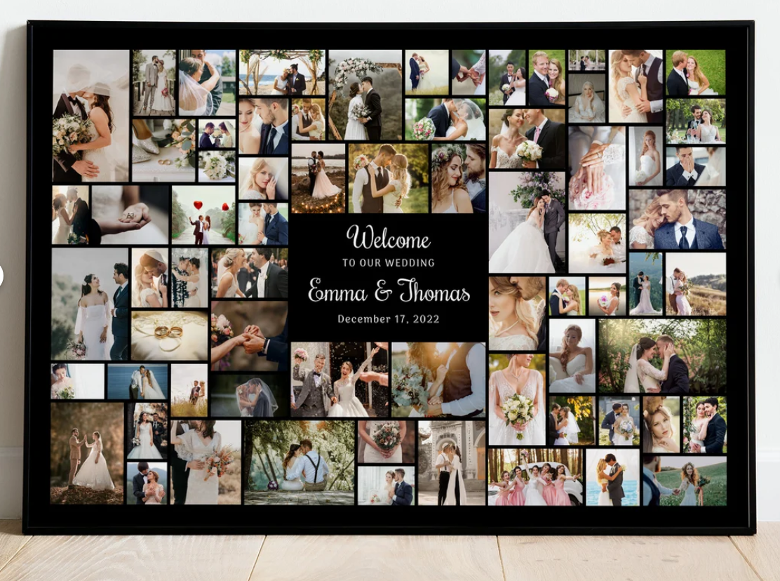 36″X24″ collage 70P wedding photos