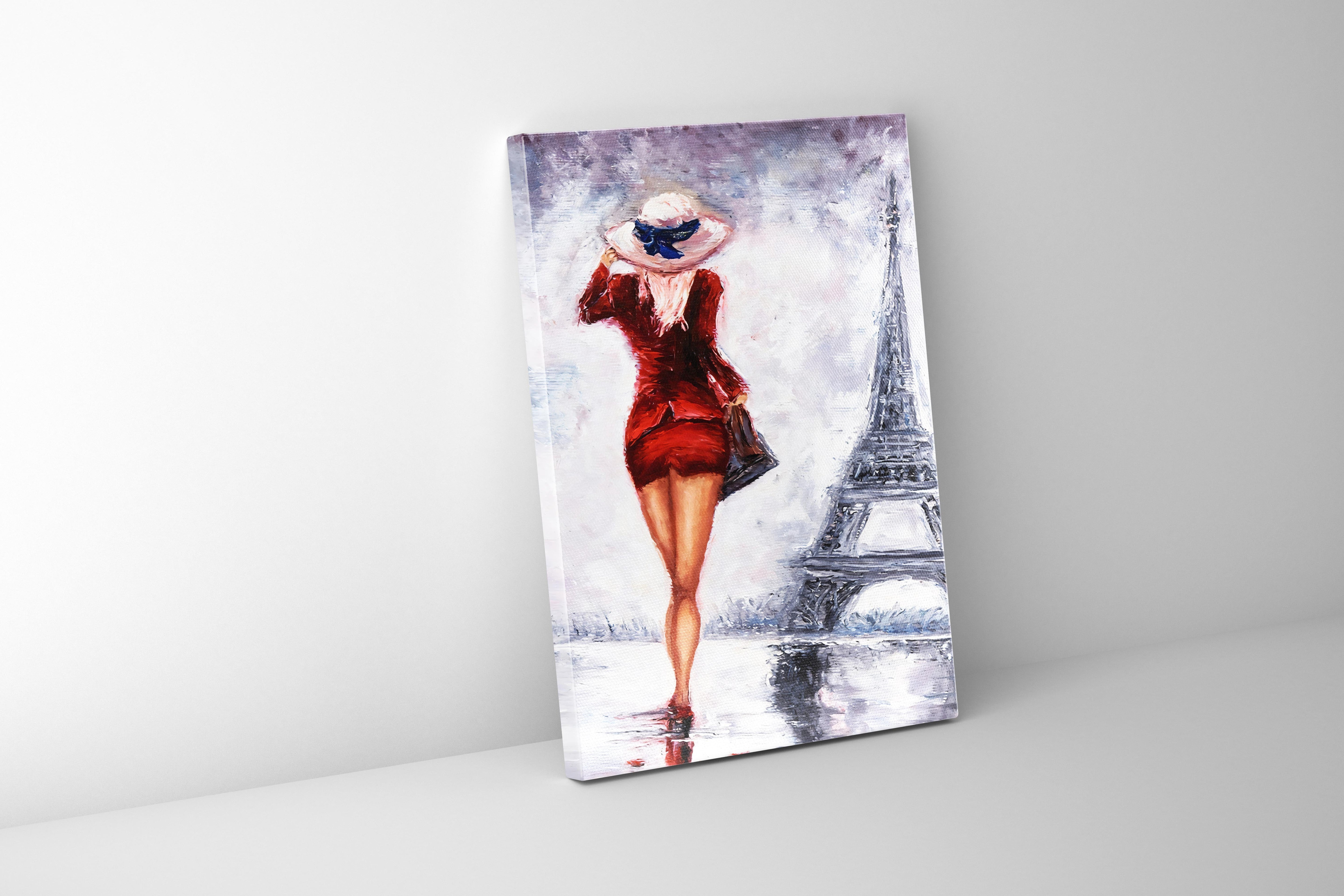 Sample Girl Eiffel Tower Artwork Decor 