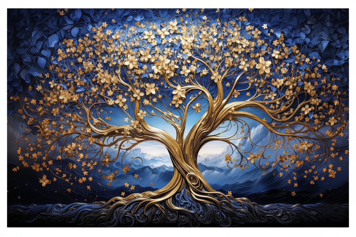 Tree of Life Fine Art Canvas Print . Varnished. Free Shipping. 47"x 35"x 2" deep