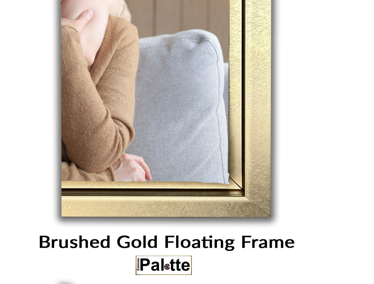 Example of a brushed gold floating border for canvas printed on Canvas Palette