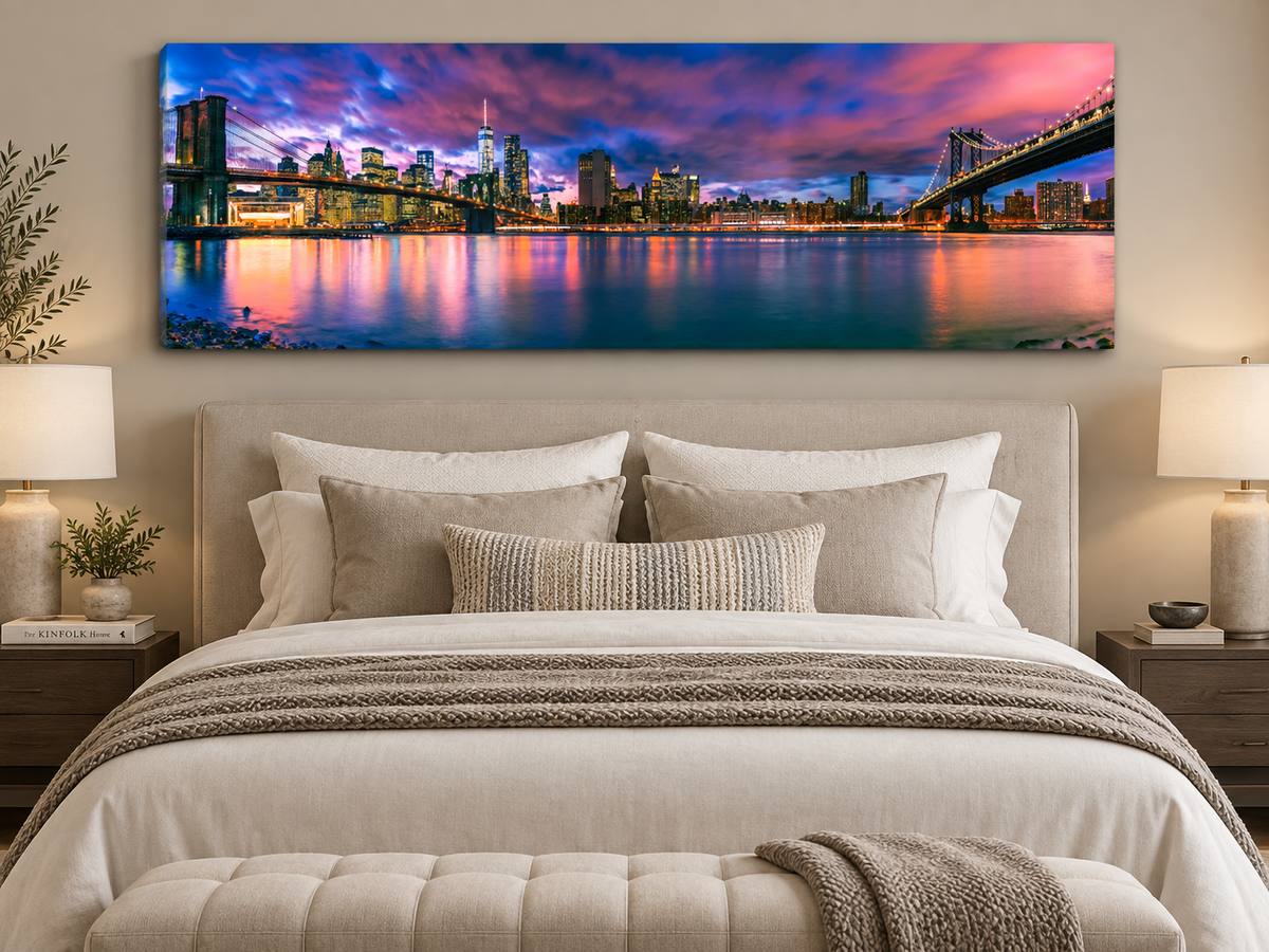 East River & Brooklyn Bridge – cityscape wall art, additional artwork view 4